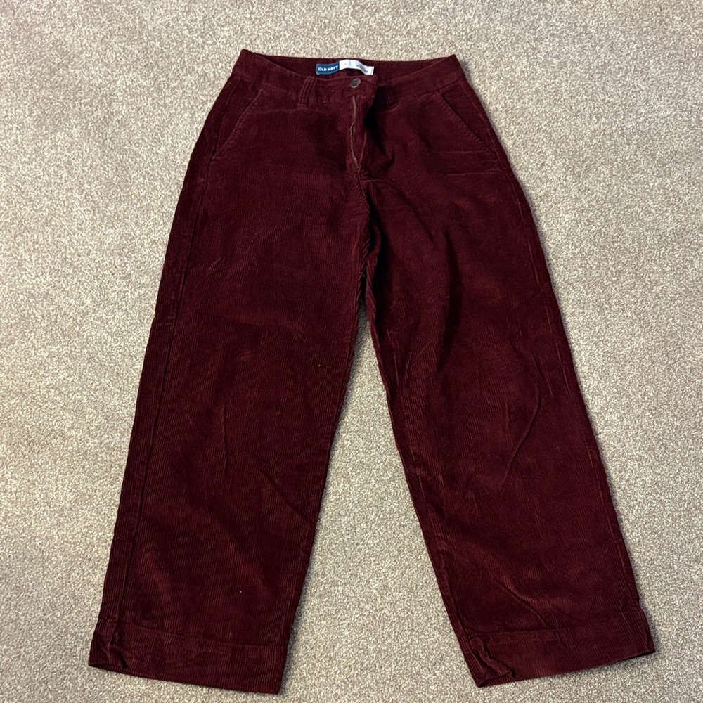 Women’s Old Navy Wide Leg Burgundy Corduroy Pants